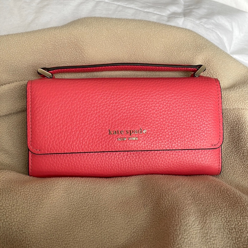 kate spade Pebble Leather Crossbody Wallet